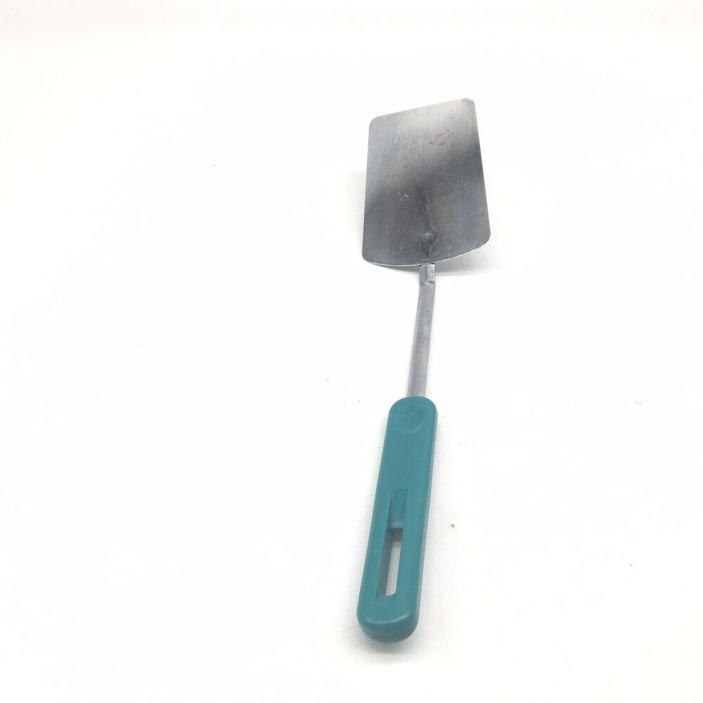 Turquoise Teal Handle Stainless Steel Spatula Turner Flipper  13.5” Vtg